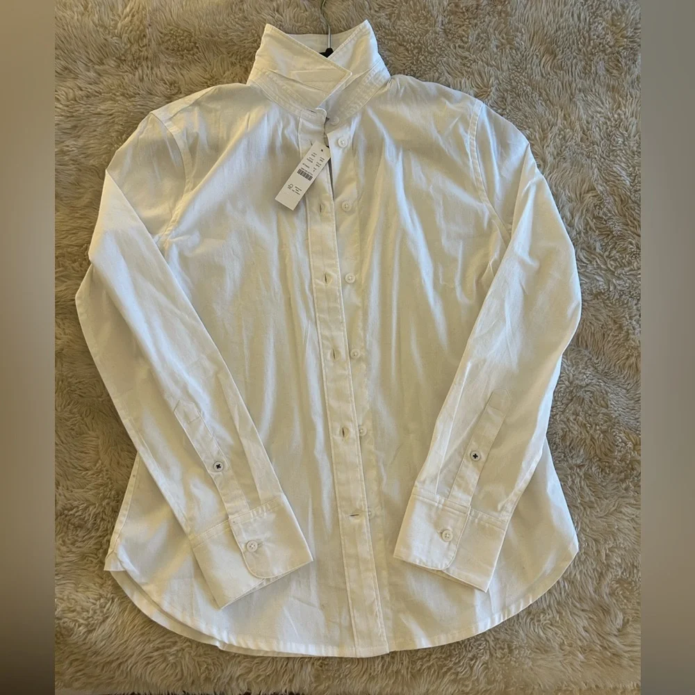 J Crew Slim-fit Stretch Cotton Peplum Shirt - Picture 2 of 5